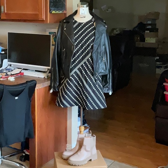 Sam Edelman Black Lamb Leather Moto Jacket Size M, NWT - Picture 4 of 16